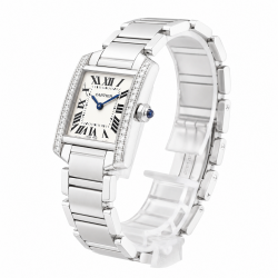 Cartier Tank Française Midsize WSTA0005 Diamond Bezel Watch